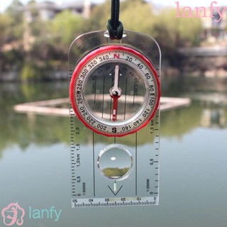 Lanfy เข็มทิศวัดรอยเท้า แบบใส ขนาดเล็ก กันน้ํา สําหรับเดินทาง อ่านแผนที่ ลูกเสือ