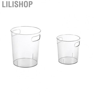 Lilishop Transparent Trash Can Clear Wastebasket with Handles for Kitchen Bathroom Office Bedroom Living Room