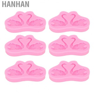 Hanhan 3D Baking Mold  Odorless Silicone Swan Fondant Mold 6pcs Easy Release Multi Functional Dishwasher Safe Flexible  for Chocolate