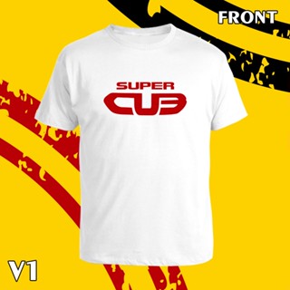 เสื้อยืด คอกลม แขนสั้น  Super cub LOGO   สกรีน Flex pu  ขอบสวย คมชัด ผ้า cotton 100%