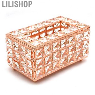 Lilishop Tissue Dispenser  Practical Crystal Glass Tissue Box Holder  for Hotel