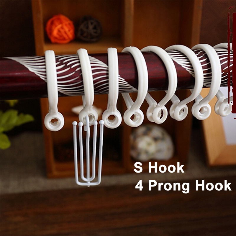 อุปกรณ์ ตกแต่งบ้าน [พร้อมส่ง] ตะขอแขวนผ้าม่าน สเตนเลส โลหะ พลาสติก สีขาว อุปกรณ์เสริม ราคาถูก