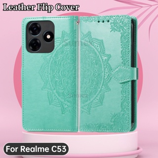 เคสโทรศัพท์หนัง ฝาพับ กันกระแทก พร้อมช่องใส่บัตร และขาตั้ง สําหรับ Realme C53 2023 Realmec53 4G Realme C53 C 53 53C 4G