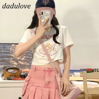 DaDulove💕 Summer New American Ins High Street Retro Hot Girl Top Niche Short T-shirt Slim Bottoming Shirt