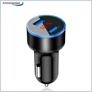 Amaz 5V 3.1A อะแดปเตอร์ชาร์จในรถยนต์ Dual Usb QC ที่จุดบุหรี่ Led โวลต์มิเตอร์ ชาร์จเร็ว สําหรับโทรศัพท์มือถือ