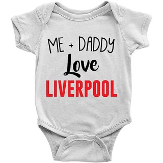 Me + Daddy Love Liverpool ชุดบอดี้สูท เสื้อผ้าออร์แกนิก สําหรับเด็กทารกผู้ชาย ผู้หญิง TAH3