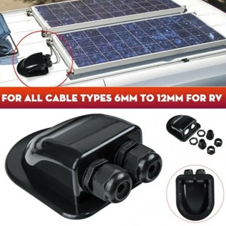 ⚡READYSTOCK⚡Cable Sealing Box Black Boat Entry Gland Motorhome Plastic RV Solar Panel Double