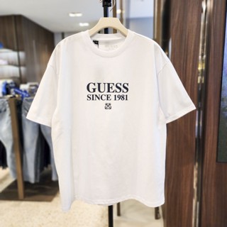 Guess เสื้อยืดคอกลม แขนสั้น ผ้าฝ้าย พิมพ์ลาย Joker แฟชั่นฤดูร้อน สําหรับผู้ชาย และผู้หญิง