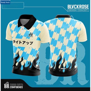 เสื้อโปโลแขนสั้น ลาย Blvckrose FULL SUBLIMATION สําหรับผู้ชาย และผู้หญิง ไซซ์ XS-3XL 2023 V2