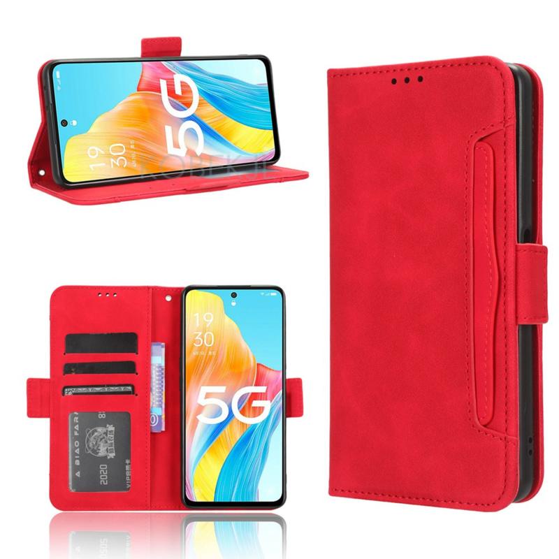 Oppo A98 5G 2023 OPPOA98 Case Multi-Card Slot PU Leather Flip Wallet Card Slot Holder Phone Case Bac
