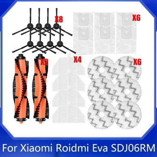 Roidmi Eva SDJ06RM หุ่นยนต์ดูดฝุ่น อุปกรณ์เสริมเครื่องดูดฝุ่นหุ่นยนต์ของ ไส้กรอง Hepa แปรงหลัก แปรงด้านข้าง ผ้าม็อบ กรอง ถุงเก็บฝุ่น อะไหล่สํารอง