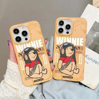 ขายดี เคสป้องกันโทรศัพท์มือถือ ลายหมีพูห์ สีเงิน สองด้าน สําหรับ iPhone 11 14 12 13 Pro Max