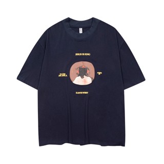 เสื้อยืดแขนสั้น ทรงหลวม ลาย Kanye West Jesus is King Jesus แฟชั่นสําหรับผู้ชาย และผู้หญิง AC-RP88