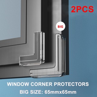 เทป PVC ป้องกันมุม ขอบนิ่ม สองด้าน ขนาดใหญ่ 65 มม. x 65 มม. สําหรับเด็ก 2 ชิ้น ต่อชุด