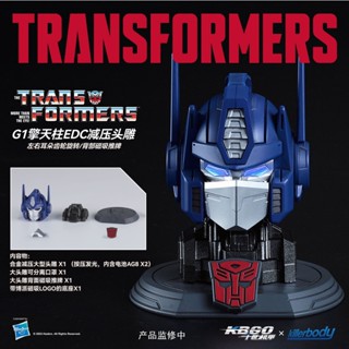 Transformers G1 Optimus Prime EDC หัวแกะสลัก ซ้าย ขวา หมุนได้ ด้านหลัง AKU7