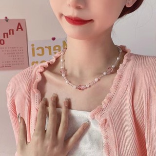 🇹🇭🍄 Mushroom Pearl Bead Necklace สร้อยรูปเห็ดตะมุตะมิ มีสีชมพูและเขียว น่ารักสดใส