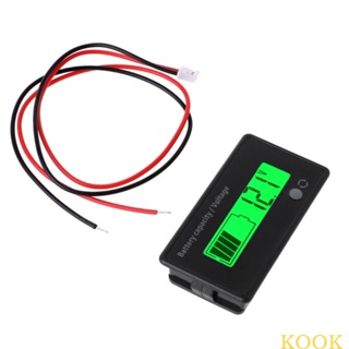 Kook เครื่องวัดแรงดันไฟฟ้า โวลต์มิเตอร์ หน้าจอ LCD แบตเตอรี่ตะกั่วกรด 12V-84V