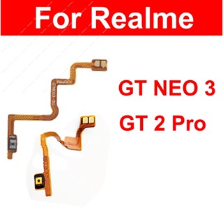 ปุ่มปรับระดับเสียง ปุ่มกดเปิดปิด ด้านข้าง สายเคเบิ้ลอ่อน สําหรับ Realme GT Neo 3 GT 2 Pro