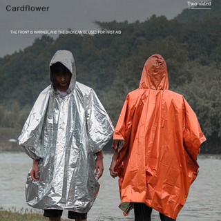 &lt;Cardflower&gt; เสื้อกันฝนฉุกเฉิน ฟิล์มอลูมิเนียม PE สําหรับเอาตัวรอดกลางแจ้ง