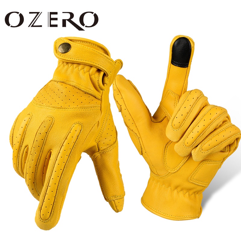 OZERO ถุงมือรถจักรยานยนต์ Touchscreen Motorcyclist Gloves Full Finger Breathable Non-slip Motocross 