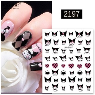 JULYSTAR น่ารักสามตา Boy สติกเกอร์เล็บ Little Monster Cat Cat Head French Nail ตกแต่งรูปลอกการ์ตูน Kulomi