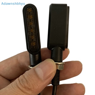 Adhyu ไฟเลี้ยว LED 6 ดวง ขนาดเล็ก สีเหลืองอําพัน สําหรับรถจักรยานยนต์ 2 ชิ้น