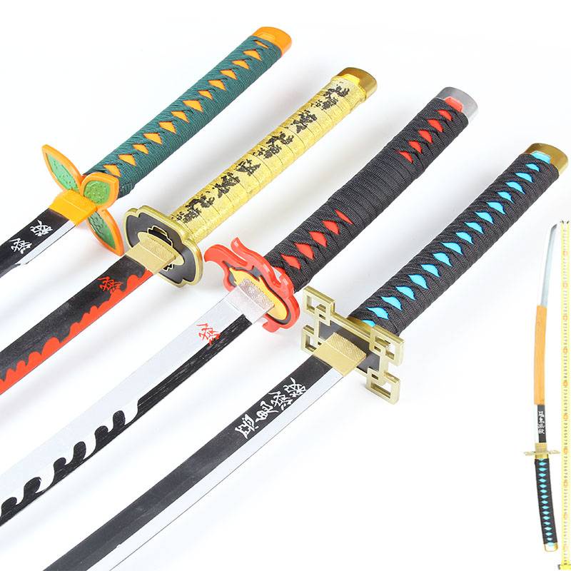 สถานที่ท้องถิ่น 104 ซม.Demon Slayer ดาบ Nichirin คอสเพลย์ Kimetsu ไม่มี yaiba ไม้ Tanjiro Giyu Zenitsu Giyu อะนิเมะญี่ปุ่นคอลเลกชัน