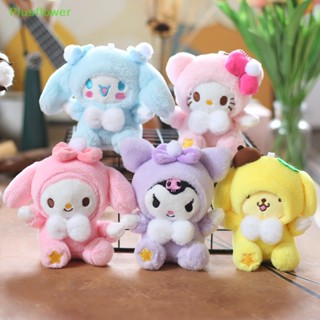 (Plusflower) ใหม่ พวงกุญแจ จี้ตุ๊กตา Hello Kitty Kuromi Melody Pompom Purin Cinnamoroll น่ารัก ขนาด 12 ซม. สําหรับห้อยกระเป๋า 1 ชิ้น