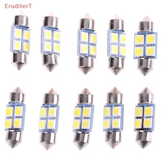 [EruditerT] หลอดไฟ led 5050 31 มม. 4smd สีขาว 10 ชิ้น DC12v [ใหม่]