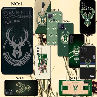 เคสโทรศัพท์มือถือซิลิโคน TPU กันกระแทก ลาย Milwaukee Bucks มีลายด้านข้าง สําหรับ OPPO A72 A53 A73 A74 A95 A91 F15 4G 5G