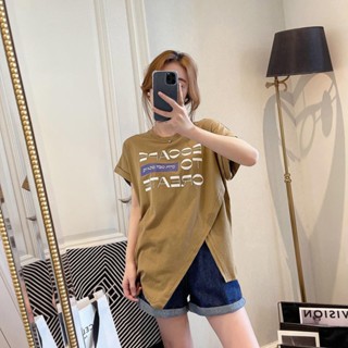 ส่งไว【 M-5XL 40-120 กก. 】เสื้อยืดแขนสั้น ทรงหลวม พลัสไซซ์ แฟชั่นฤดูร้อน สําหรับผู้หญิงอ้วน 200jin