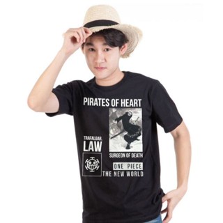 [S-5XL]เสื้อยืดวันพีช One piece OP-702-BK LAW