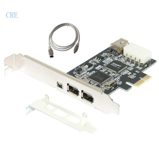 Cre การ์ดควบคุม PCI-Express x1 PCI-E FireWire 1394a IEEE1394 4 พอร์ต สําหรับเดสก์ท็อป