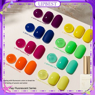 ♕ Xeijayi Candy Fluorescent Nail Polish Gel Japanese Style Colorful Sugar Series Spring Summer Phototherapy Glue Nail Art For Nail Shop 15ml 8 Colors UPBEST