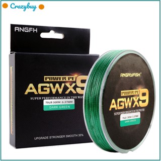 Cr Angryfish Agwx9 สายเบ็ดตกปลา แบบถัก 300 เมตร แข็งแรงมาก