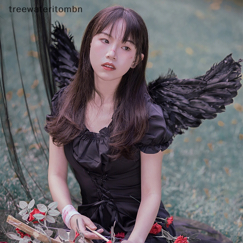 Tt 1 ชิ้นแองเจิลสีขาวสีดําผู้ใหญ่เด็กของขวัญวันเกิดคอสเพลย์ mbn