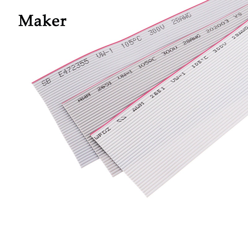 สายเคเบิลเชื่อมต่อข้อมูล 1.27 มม. สีเทา 8 10 20 40 50 64Pin 28AWG 1 เมตร สําหรับ IDC FC 2.54 มม.