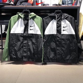 Nike ของแท้ 100% เสื้อแจ็กเก็ต กันลม ผ้าไนล่อน มีฮู้ด ปักลาย แนวสตรีท สําหรับผู้ชาย DJ9647