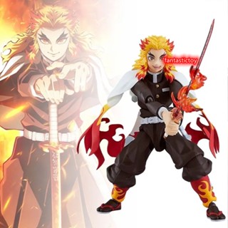 FIGMA ฟิกเกอร์ Demon Slayer ขนาด 14 ซม. #553 โมเดลฟิกเกอร์ Rengoku Kyoujurou Rengoku Kimetsu No Yaiba ของเล่นสําหรับเด็ก