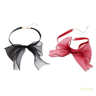 Treeling Bowtie Choker Goth Choker สร้อยคอโชคเกอร์ กํามะหยี่ โช้กเกอร์ โบ