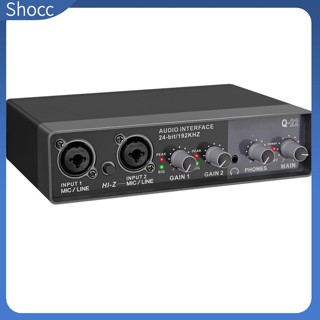 Shocc Q-22 การ์ดเสียงอินเตอร์เฟซเสียง พร้อมมอนิเตอร์คอนโซล บันทึกเสียงไมโครโฟน 48v