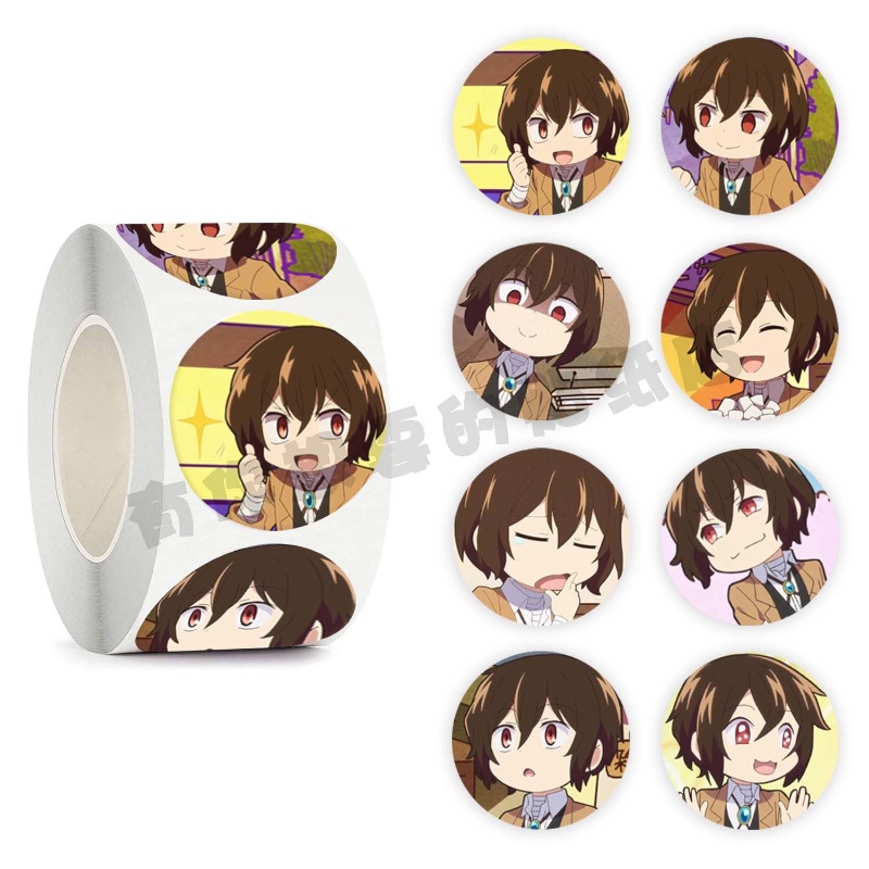 สติกเกอร์ ลายการ์ตูนอนิเมะ Bungo Stray Dogs Dazai Osamu Q Version Techou Journal น่ารัก สําหรับตกแต่งเครื่องเขียนนักเรียน