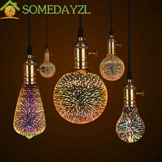 SOMEDAYZL หลอดไฟ LED รูปต้นคริสต์มาส 3D หลากสีสัน สําหรับตกแต่งร้านอาหาร บาร์