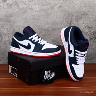 Nike Air Jordan 1 og low navy blue obsidian ember รองเท้าเรืองแสง