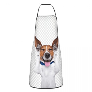 ผ้ากันเปื้อน ลาย Jack Russell Terrier Dog Bib สําหรับเชฟ ทําอาหาร เบเกอรี่ เหมาะกับทุกเพศ ทุกวัย