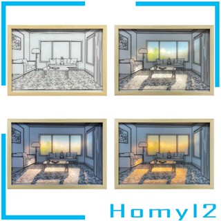 [HOMYL2] ภาพวาดสีน้ํามัน รูปเงา หรี่แสงได้ สําหรับตกแต่งผนัง