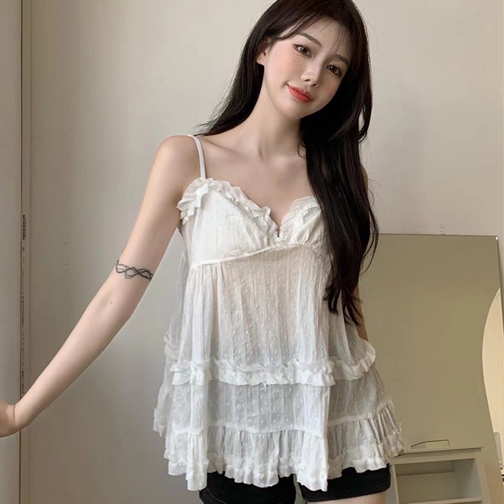เสื้อสายเดี่ยวแขนกุด ดีไซน์สไตล์เกาหลี เสื้อสายเดี่ยว รูปที่ 7