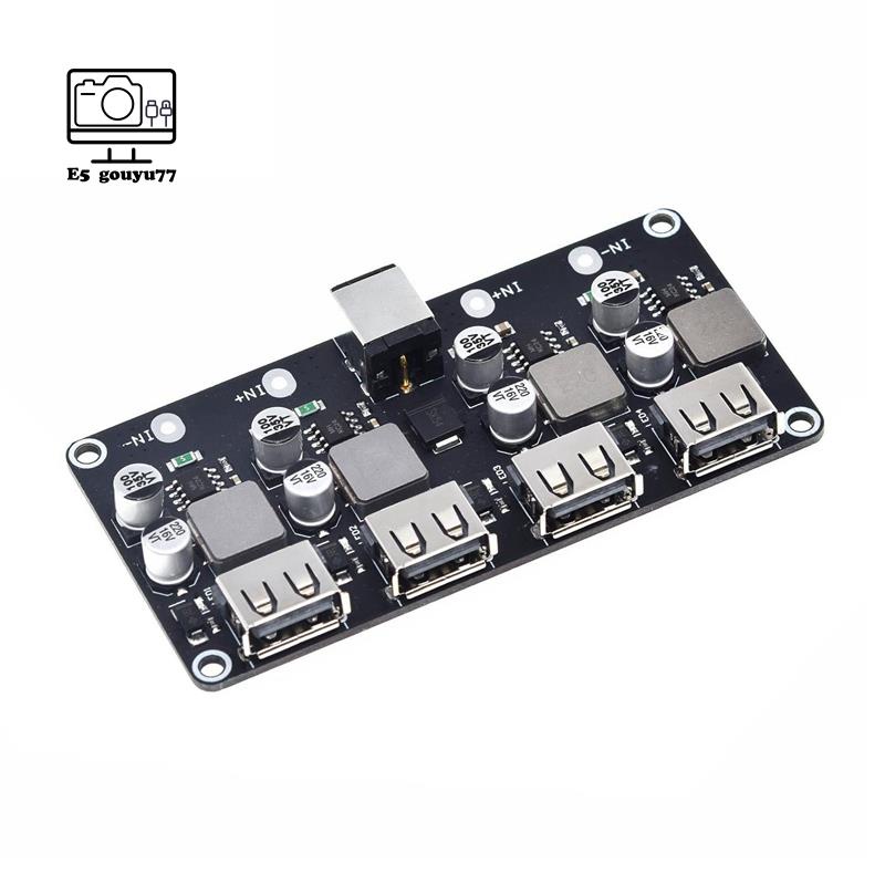 QC3.0 QC2.0 USB Fast Charger Board 4XUSB พอร์ต DC-DC Converter DC12V-30V ถึง DC 3-12V โมดูลวงจรชาร์จ