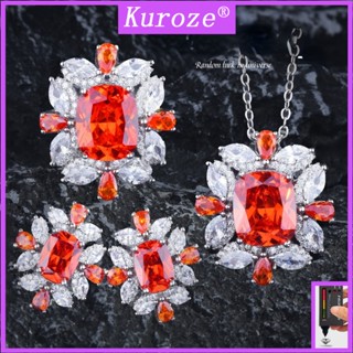 Kuroze หรูหรา ไพลิน จี้แหวน ทับทิม มรกต เพชร สร้อยคอ ต่างหู แฟชั่น เครื่องประดับดี