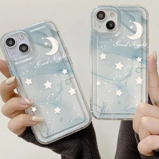 เคสโทรศัพท์มือถือ TPU ลายดวงจันทร์ ดาว ท้องฟ้ากลางคืน FOR iPhone 11 13 14 12 12 Pro 7 8 SE XR 7 plus 8plus x xs 6 6plus